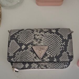 GUESS Python Pattern Crossbody Bag - Black and Gray
